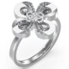 GUESS  Ασημένιο Δαχτυλίδι Με Λουλούδι Με Πέτρες No.56
