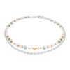 Necklace Cool Romantic Cubes & Pearls bicolour