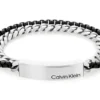 Βραχιόλι Calvin Klein Ατσάλινο Δίχρωμο Ασημί Μαύρο