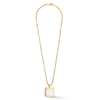Necklace Amulet Spikes Square Jade gold-white