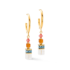 GeoCUBE® Fusion Summer hoop earrings gold-sunset