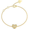 Guess Γυναικείο Βραχιόλι Χρυσό Με Καρδιά Με Πέτρες