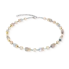 GeoCUBE® Necklace Agate & Hematite grey-gold